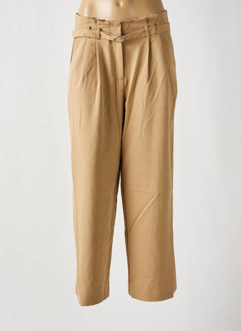 Pantalon large taille à pinces taille haute beige ONLY femme