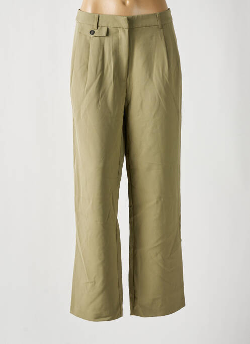 Pantalon large taille à pinces taille haute vert ONLY femme