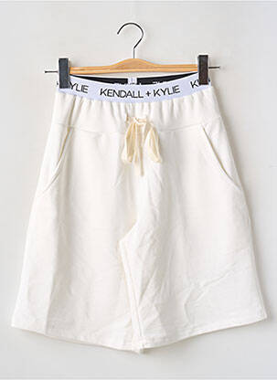 Bermuda taille élastique taille haute blanc KENDALL + KYLIE femme