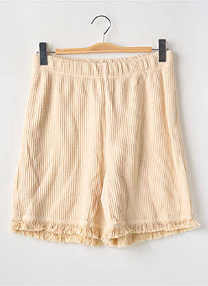 Bermuda taille élastique taille haute beige OBJECT femme