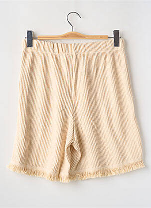Bermuda taille élastique taille haute beige OBJECT femme