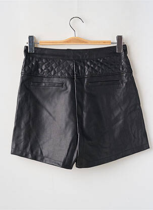 Short tissage simili-cuir taille haute noir MORGAN femme