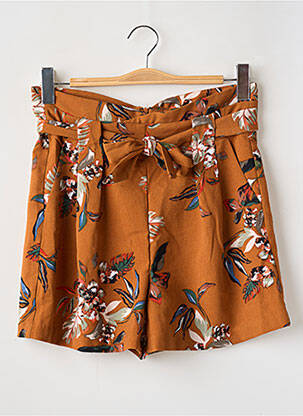 Short taille à pinces taille haute orange ONLY femme