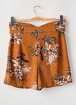 Short taille à pinces taille haute orange ONLY femme