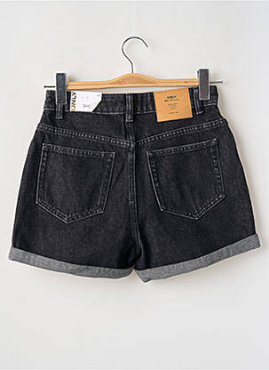 Short tissage denim taille haute noir ONLY femme