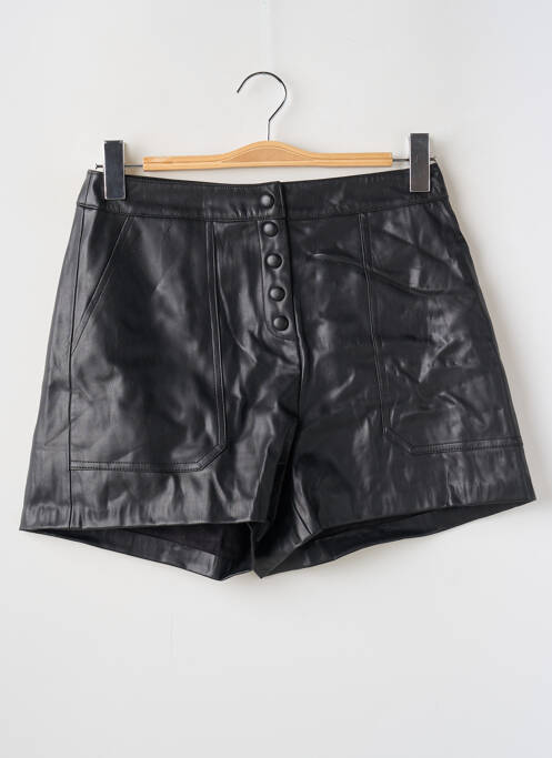 Short tissage simili-cuir taille haute noir ONLY femme