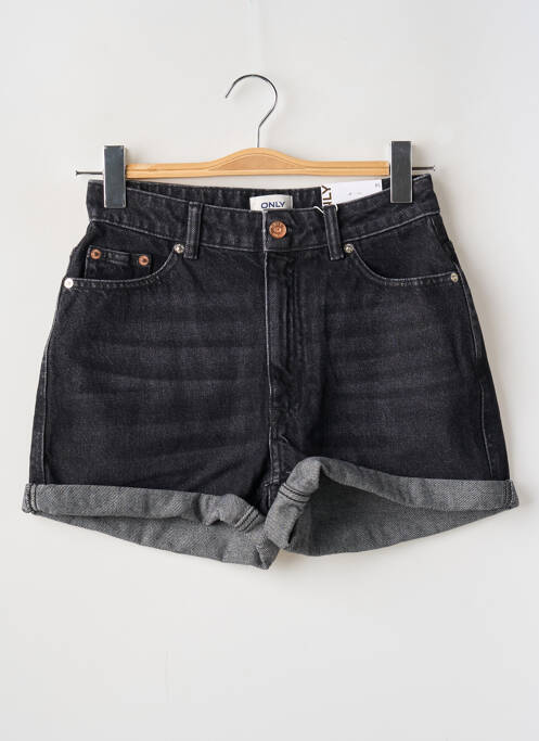 Short tissage denim taille haute noir ONLY femme