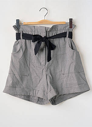 Short fermeture zippée sous rabat avec crochet taille haute noir NAF NAF femme