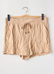 Short taille élastique taille haute beige HAILYS femme
