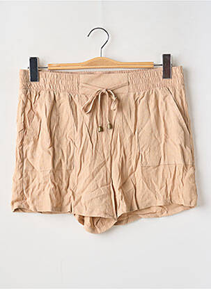 Short taille élastique taille haute beige HAILYS femme