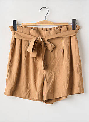 Short taille élastique taille haute beige ONLY femme