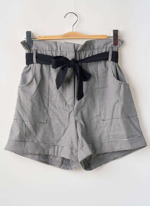 Short fermeture zippée sous rabat avec crochet taille haute noir NAF NAF femme