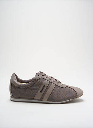 Baskets tissage satiné talon plat jusqu'à 3cm beige CALVIN KLEIN femme