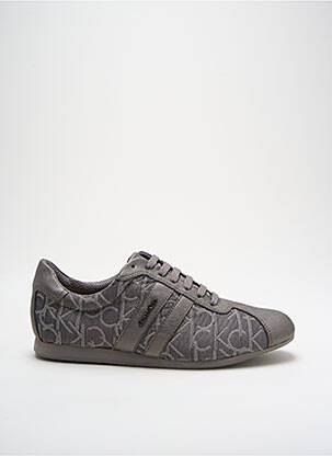 Baskets tissage satiné talon plat jusqu'à 3cm gris CALVIN KLEIN femme