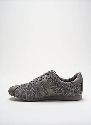Baskets tissage satiné talon plat jusqu'à 3cm gris CALVIN KLEIN femme