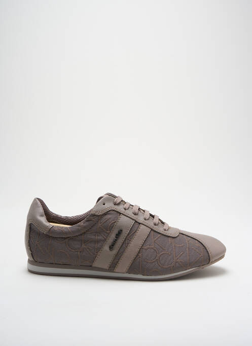 Baskets tissage satiné talon plat jusqu'à 3cm beige CALVIN KLEIN femme