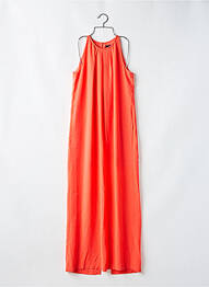 Robe longue tissage crêpe sans manche orange BCBGMAXAZRIA femme