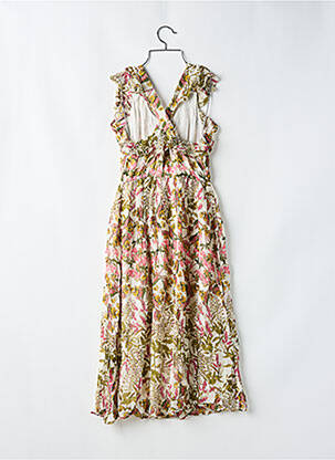 Robe longue imprimé fleurs sans manche vert DERHY femme