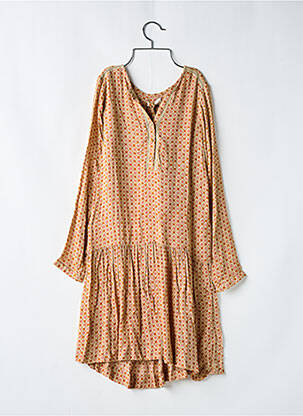 Robe mi-longue coupe évasée manches longues orange STELLA FOREST femme