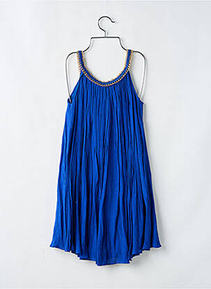 Robe courte coupe évasée fines bretelles bleu SUNCOO femme