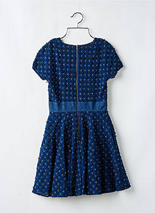 Robe courte fermeture zippée au dos manches courtes bleu MANOUSH femme
