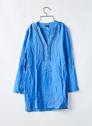 Robe courte manches longues manches longues bleu 1 2 3 femme