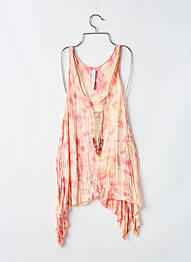 Tunique sans manche tissage jersey rose STEPHANIE VAILLE femme