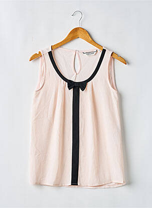 Top tissage crêpe sans manche rose NAF NAF femme