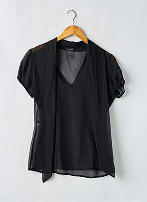 Blouse légère et transparente manches courtes noir GUESS BY MARCIANO femme
