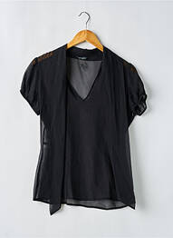 Blouse légère et transparente manches courtes noir GUESS BY MARCIANO femme