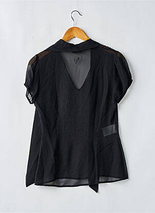 Blouse légère et transparente manches courtes noir GUESS BY MARCIANO femme