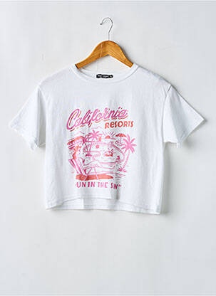 T-shirt imprimé fantaisie manches courtes blanc NASTY GAL femme