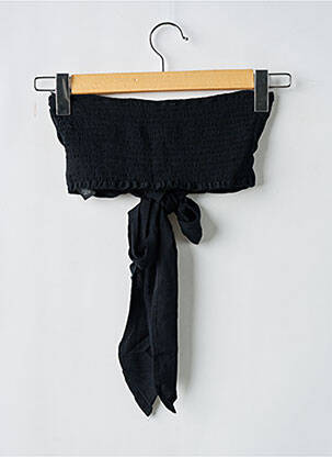 Top tissage crêpe sans manche noir NASTY GAL femme