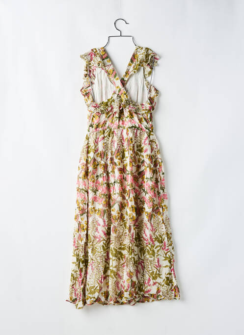 Robe longue imprimé fleurs sans manche vert DERHY femme