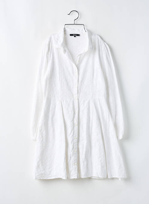 Robe courte coupe évasée manches longues blanc ETAM femme