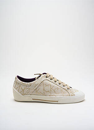 Baskets tissage satiné talon plat jusqu'à 3cm beige CALVIN KLEIN femme