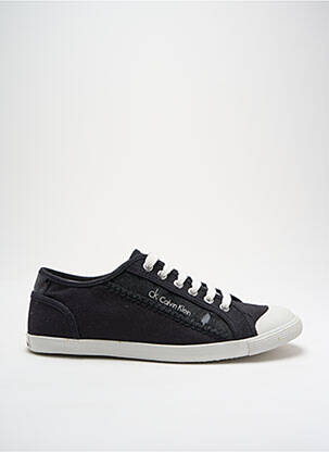 Baskets tissage satiné bout rond noir CALVIN KLEIN homme