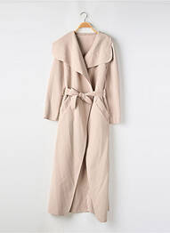 Manteau long coupe cintrée sans capuche beige SANS MARQUE femme