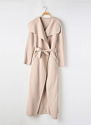 Manteau long coupe cintrée sans capuche beige SANS MARQUE femme
