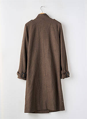 Manteau long coupe droite sans capuche marron BETTY LONDON femme