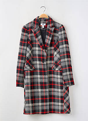 Manteau long coupe droite sans capuche rouge HEINE femme