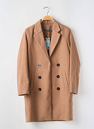 Manteau long coupe droite sans capuche marron BOOHOO femme