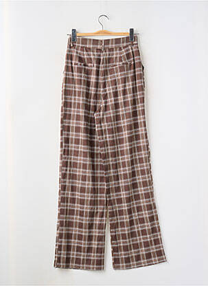 Pantalon large taille à pinces taille haute marron NASTY GAL femme