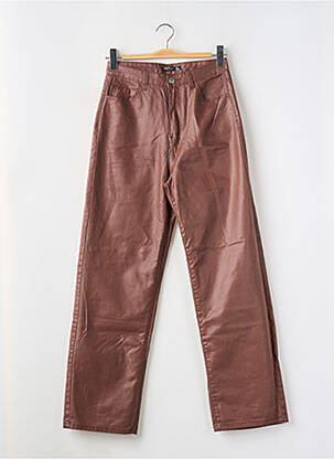 Pantalon droit stretch taille haute marron NASTY GAL femme