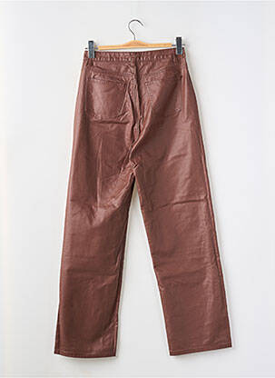 Pantalon droit stretch taille haute marron NASTY GAL femme