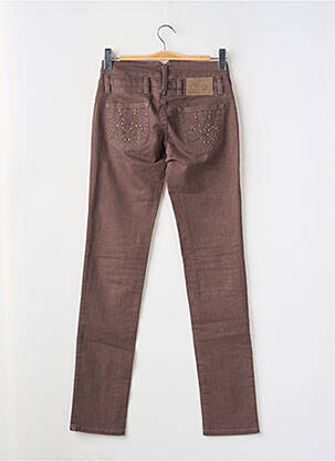 Jeans coupe slim stretch marron MORGAN femme