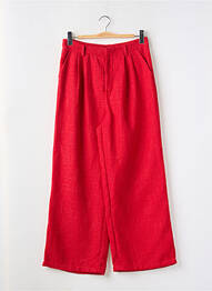Pantalon large taille à pinces taille haute rouge CIDER femme