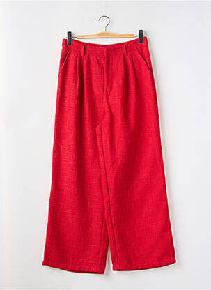Pantalon large taille à pinces taille haute rouge CIDER femme