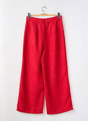 Pantalon large taille à pinces taille haute rouge CIDER femme
