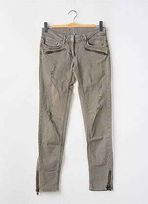 Jeans coupe slim effet usé délavé taille basse vert SANDRO femme